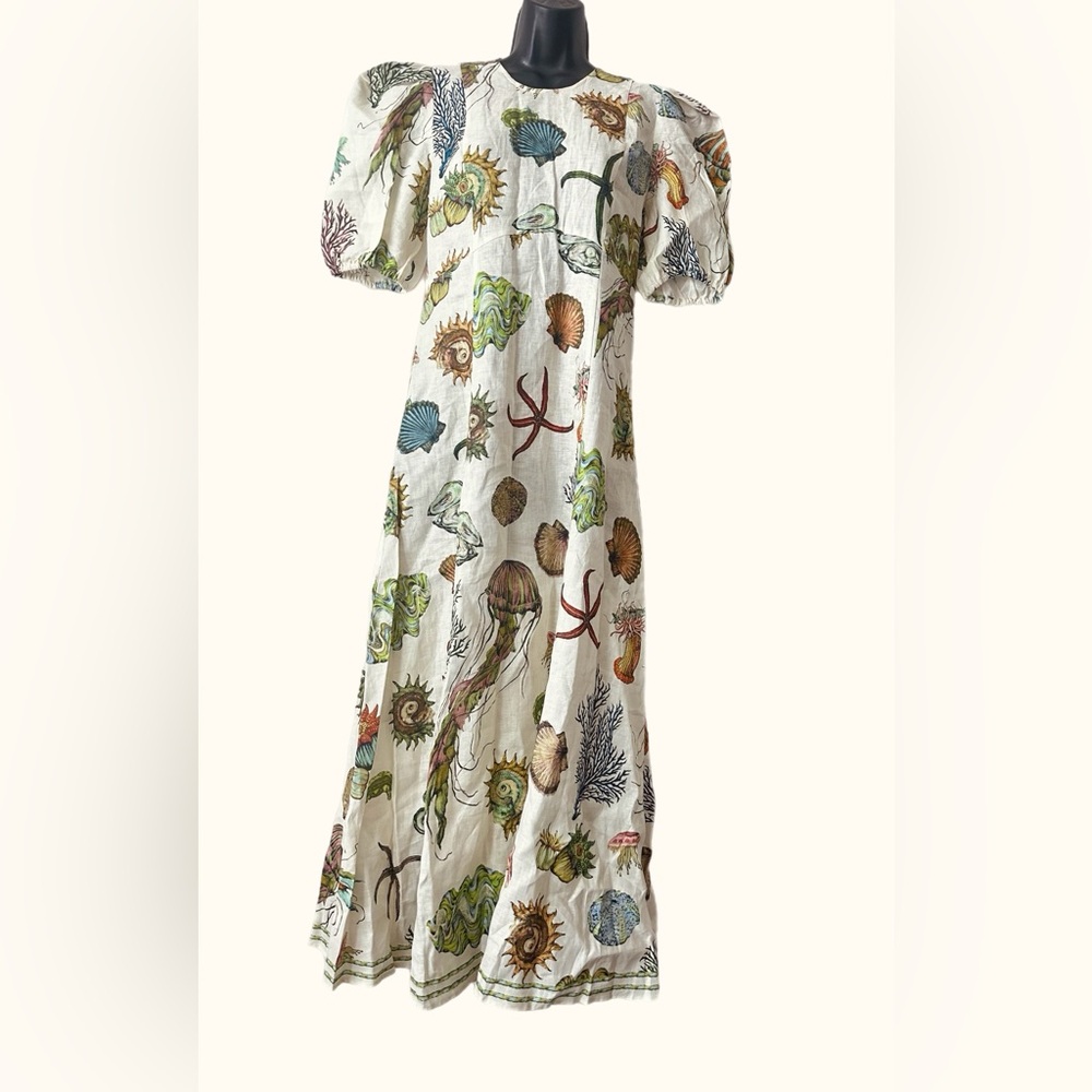 Alemais Sea Life Print Midi Dress - Cream and Multicolor.New - Picture 7 of 10